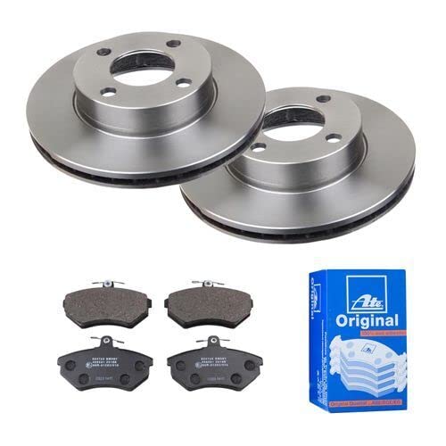 ATE Bremsen-Set 2 Bremsscheiben + Bremsbeläge Bremsensatz Ø256 Einbau Vorne Bremsscheiben-Set Scheibenbremsen passend für Audi 80 80 Avant von ATE Bundle