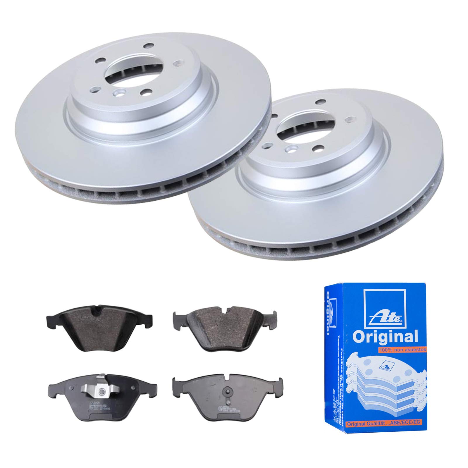 ATE Bremsen-Set 2 Bremsscheiben + Bremsbeläge Ø348 Einbau Vorne Bremsscheiben-Set Scheibenbremsen passend für BMW 3 E92 3 Touring E91 X1 E84 von ATE