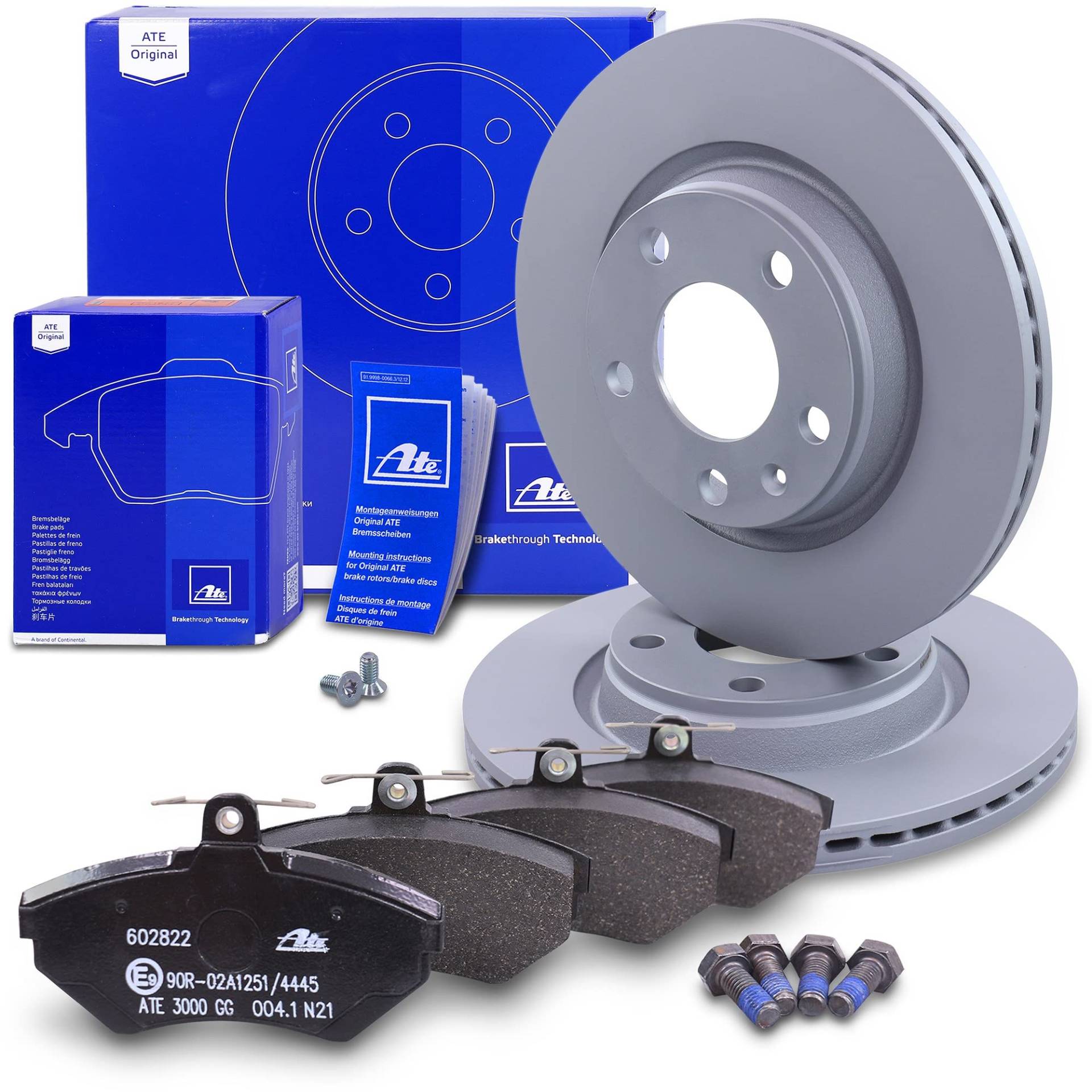 ATE Bremsenset Vorderachse inkl. Bremsscheiben vorne Ø 280 mm belüftet und Bremsbeläge vorne Kompatibel mit AUDI A4 B5 (8D2), A4 B5 Avant (8D5), VW PASSAT B5 (3B2), PASSAT B5 Variant (3B5) von ENVA MADE FOR QUALITY