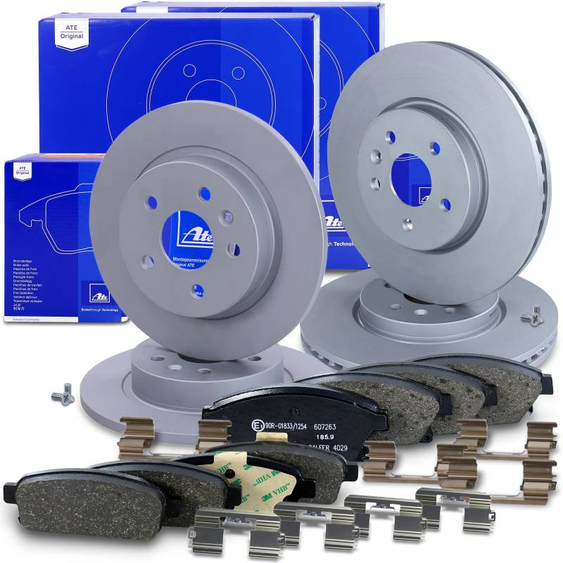 ATE Bremsenset inkl. Bremsscheiben Ø 300 mm vorne belüftet + hinten Ø 268 mm voll und Bremsbeläge vorne + hinten Kompatibel mit CHEVROLET TRAX, OPEL MOKKA/MOKKA 10 (J13) von ATE