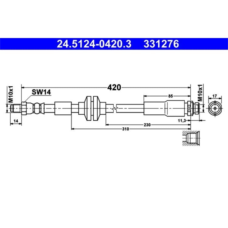 ATE Bremsschlauch hinten Ford C-Max Focus von ATE