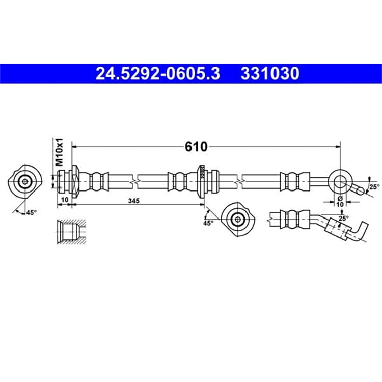 ATE Bremsschlauch vorne Nissan Micra Note von ATE