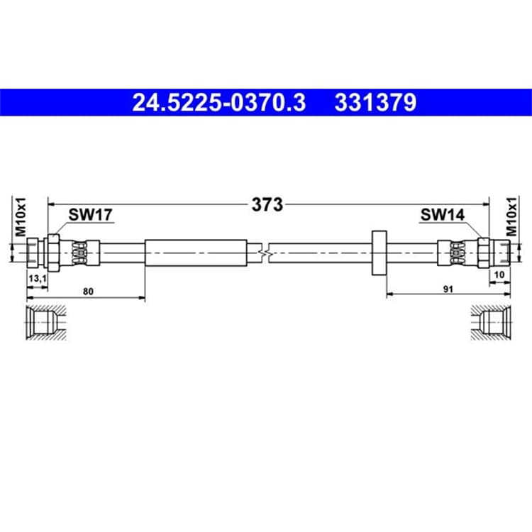 ATE Bremsschlauch hinten Ford Galaxy WGR Seat Alhambra VW Sharan von ATE