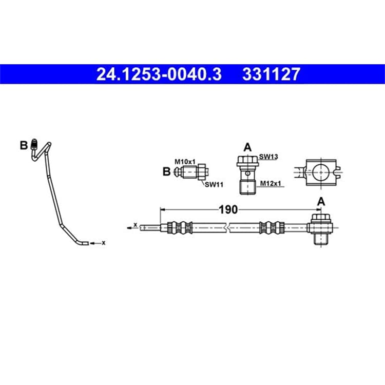 ATE Bremsschlauch hinten rechts am Sattel Audi A6 Skoda Superb VW Passat von ATE