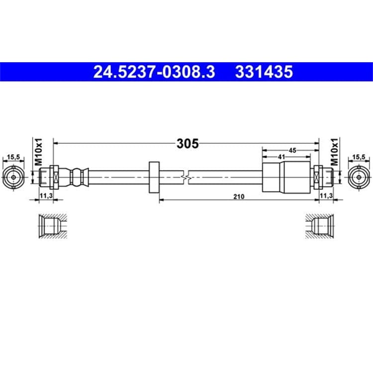 ATE Bremsschlauch vorne Audi A4 Seat Exeo von ATE