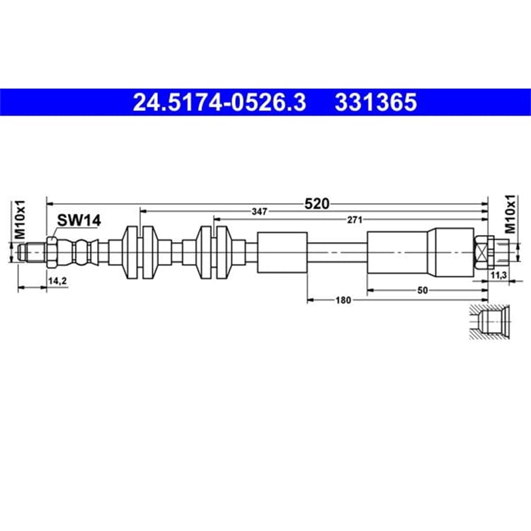 ATE Bremsschlauch vorne BMW 1er 3er Z4 von ATE