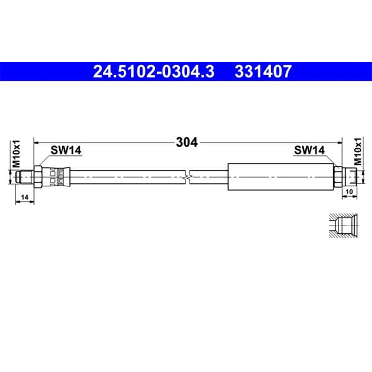 ATE Bremsschlauch vorne BMW 3er 5er 6er 7er Z1 von ATE