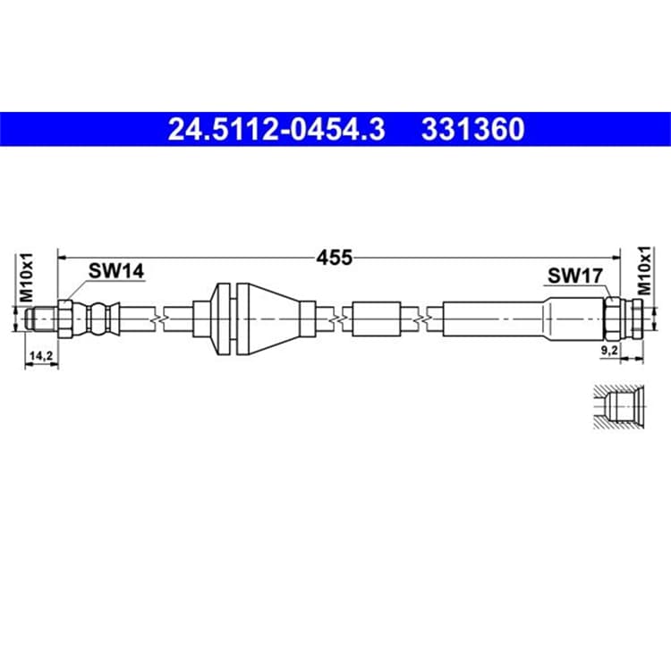 ATE Bremsschlauch vorne Fiat Punto von ATE