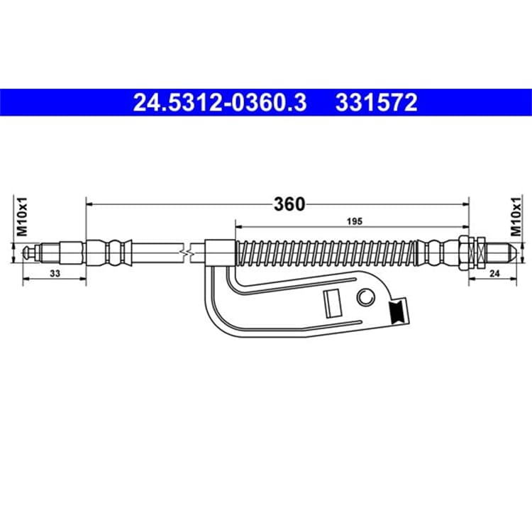 ATE Bremsschlauch vorne Ford Courier Fiesta Puma Mazda 121 von ATE