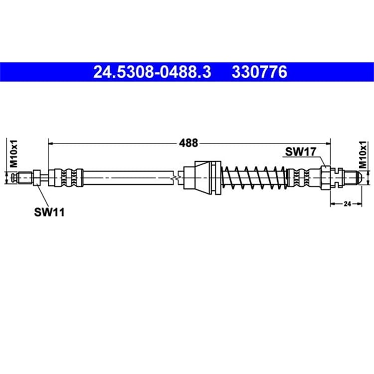 ATE Bremsschlauch vorne Ford KA (RB_) 1.0i 1.3i von ATE