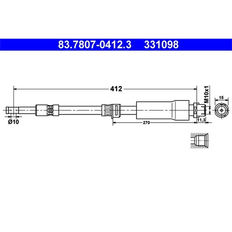 ATE Bremsschlauch vorne Opel Signum Vectra Saab 9-3 9-3x von ATE