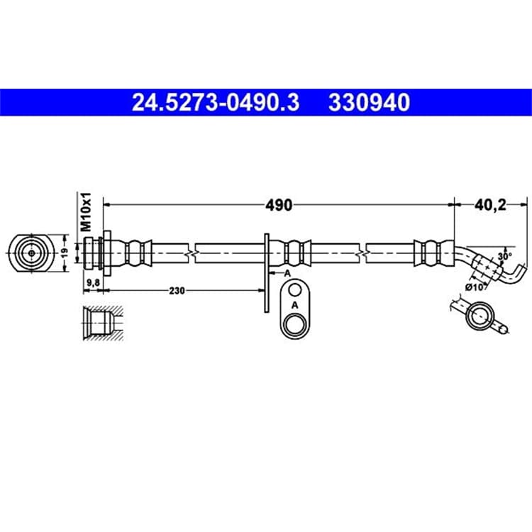 ATE Bremsschlauch vorne Suzuki Splash Swift von ATE