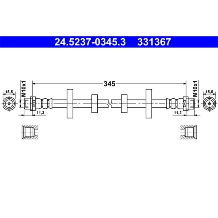 ATE Bremsschlauch vorne VW Transporter T4 von ATE