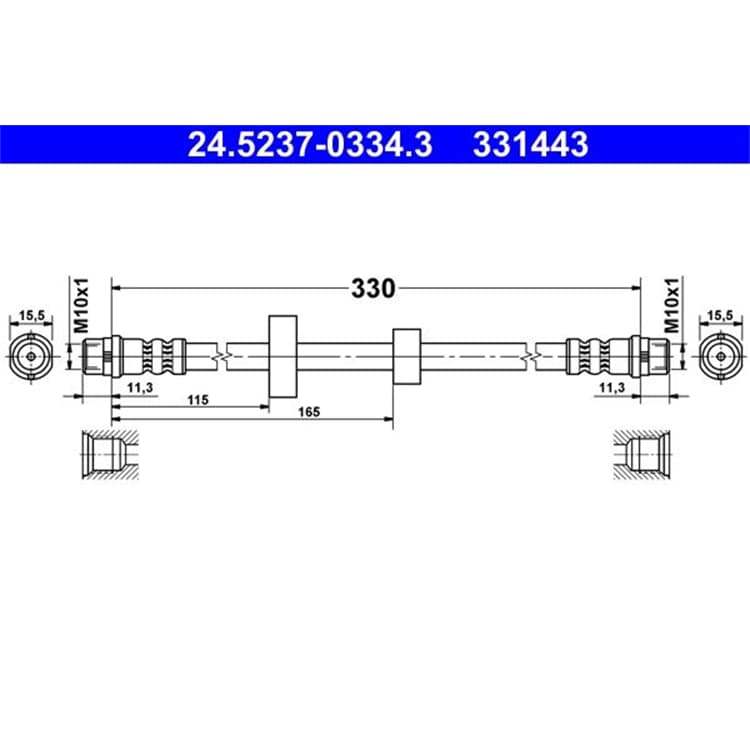 ATE Bremsschlauch vorne VW Transporter T4 von ATE