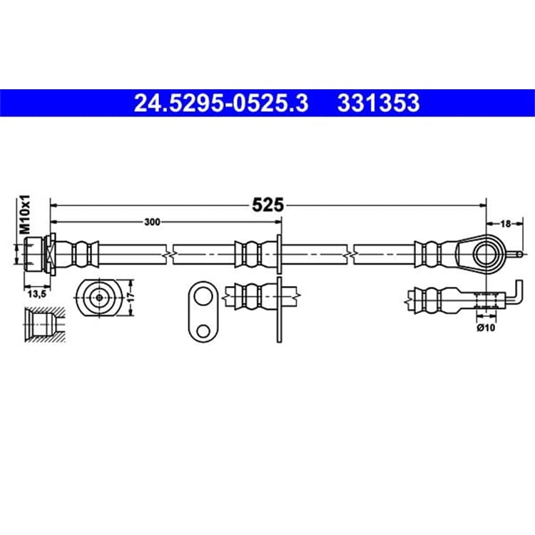 ATE Bremsschlauch vorne links Toyota Yaris P1 von ATE