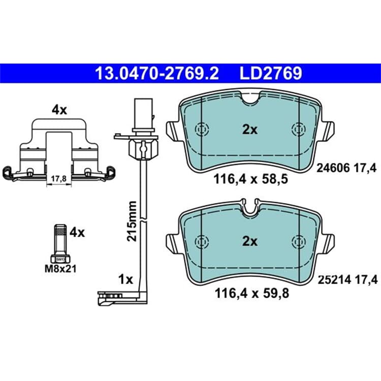 ATE Ceramic Bremsbel?ge hinten Audi A6 A7 von ATE