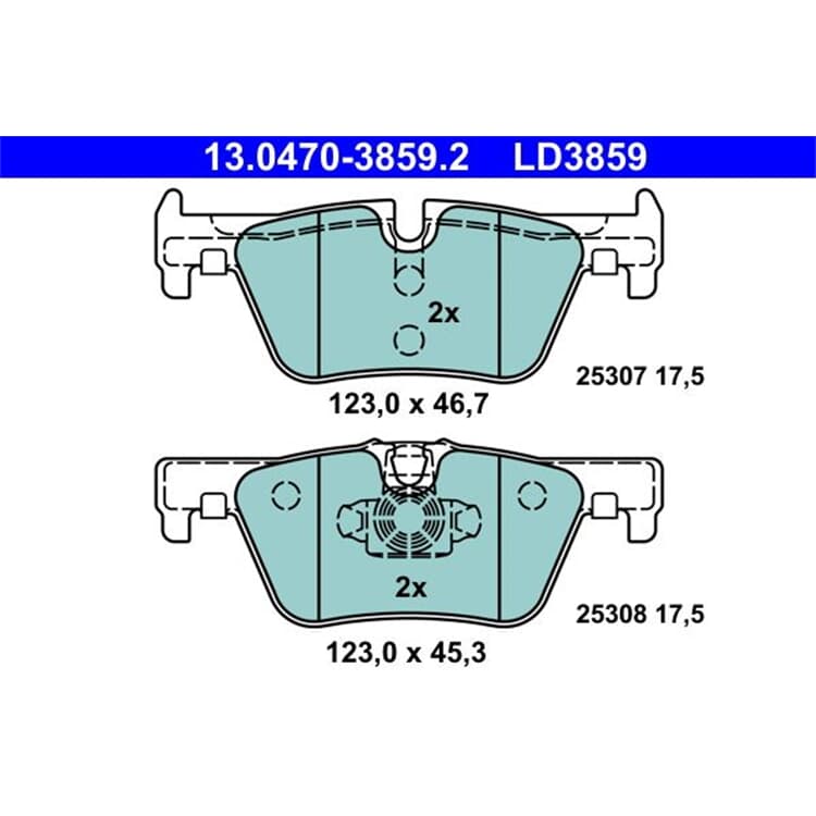 ATE Ceramic Bremsbel?ge hinten BMW 02 1 3 4 von ATE