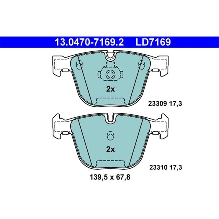 ATE Ceramic Bremsbel?ge hinten BMW 1er 3er 5er 6er 7er X5 X6 von ATE