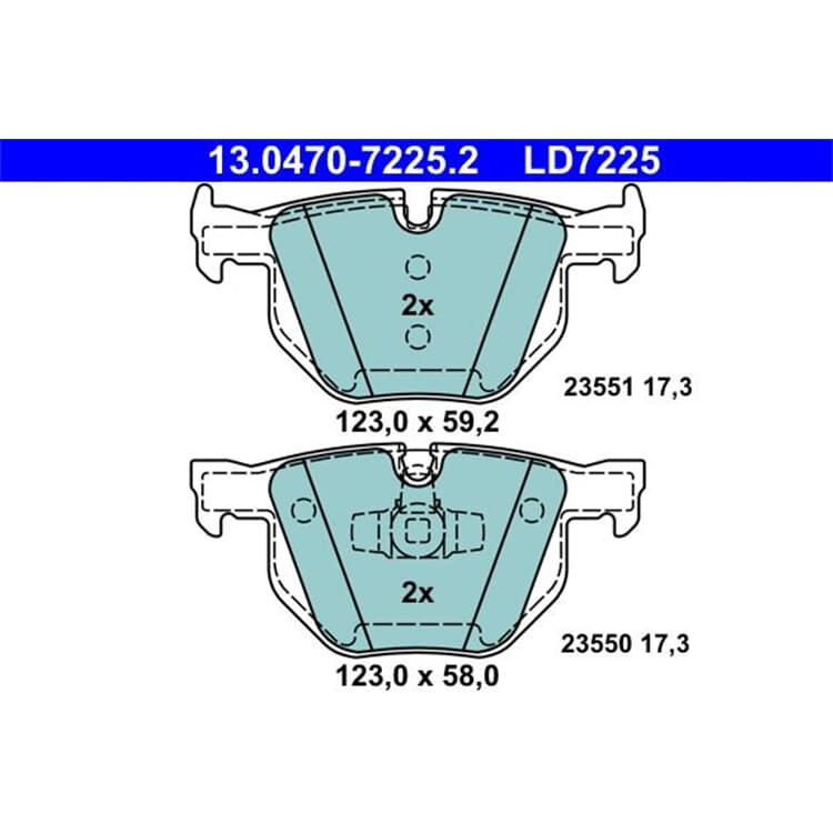 ATE Ceramic Bremsbel?ge hinten BMW 3 X1 von ATE