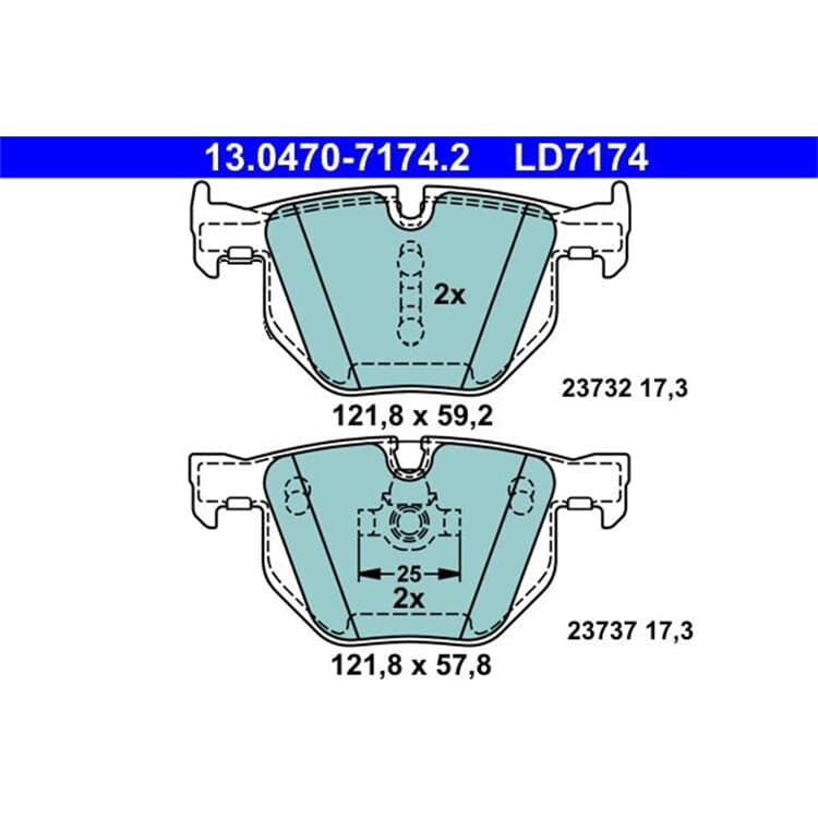 ATE Ceramic Bremsbel?ge hinten BMW 5 6 von ATE