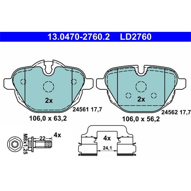 ATE Ceramic Bremsbel?ge hinten BMW 5 I8 X3 X4 Z4 von ATE