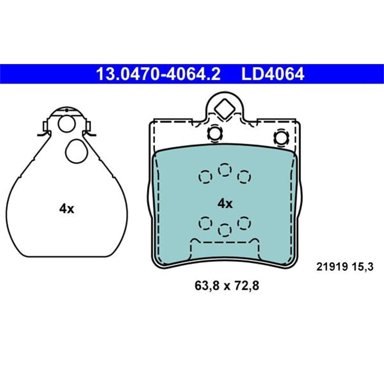 ATE Ceramic Bremsbel?ge hinten Chrysler Mercedes von ATE