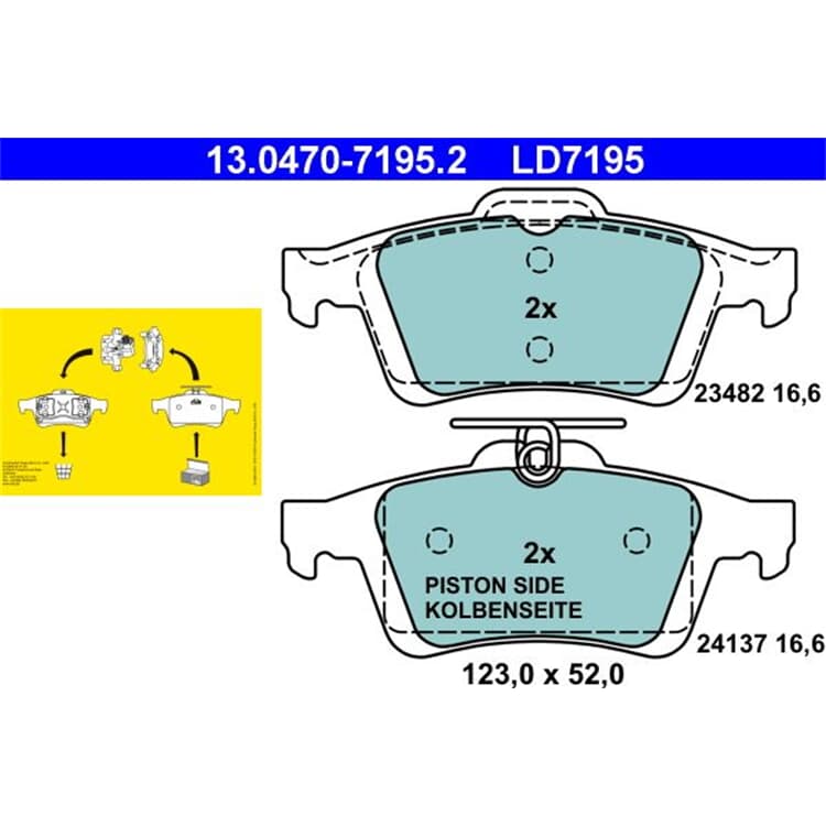 ATE Ceramic Bremsbel?ge hinten Ford Mazda Opel Saab Volvo von ATE