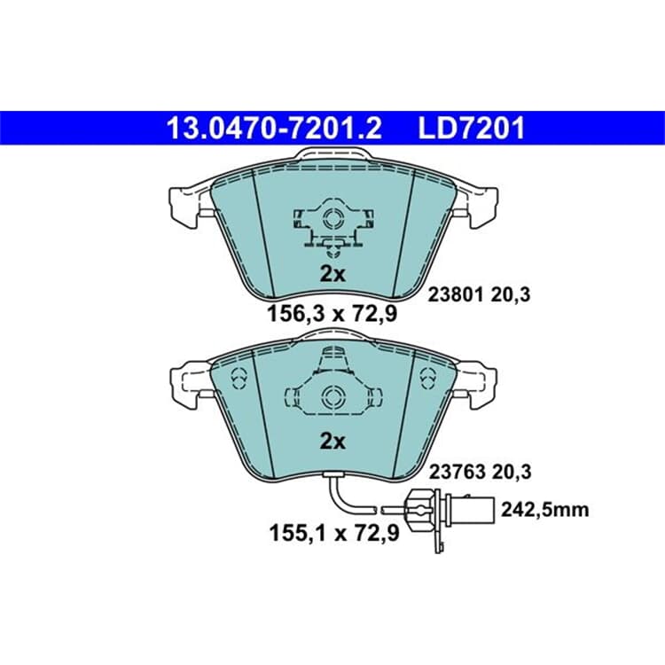 ATE Ceramic Bremsbel?ge vorne Audi A4 A6 A8 Seat Exeo von ATE