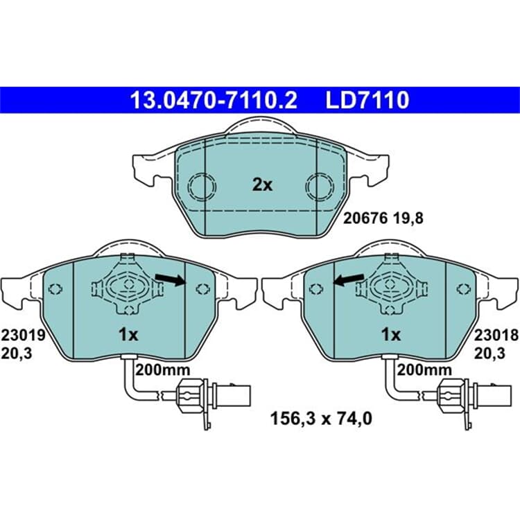 ATE Ceramic Bremsbel?ge vorne Audi A4 A6 Seat Exeo Skoda Superb VW Passat von ATE