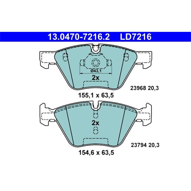 ATE Ceramic Bremsbel?ge vorne BMW 1 3 X1 Z4 von ATE