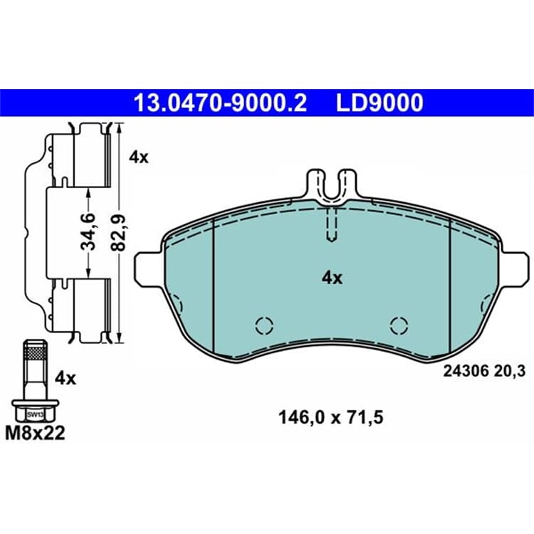 ATE Ceramic Bremsbel?ge vorne Mercedes C-Klasse E-Klasse W212 S212 von ATE