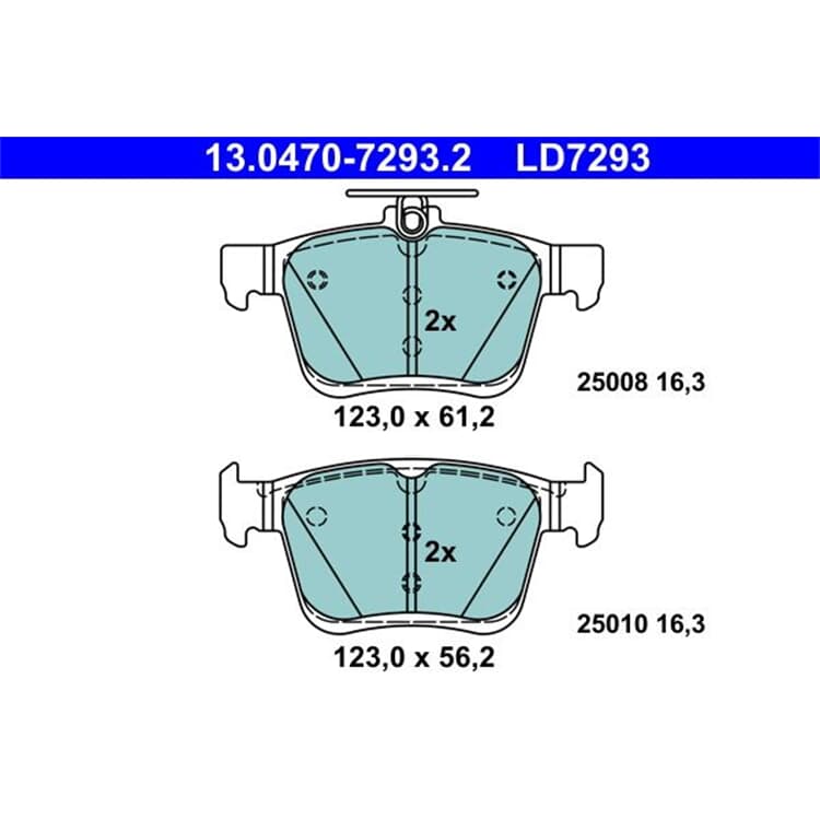 ATE Ceramik Bremsbel?ge hinten Audi A3 Q2 Tt Seat Ateca VW Golf Touran von ATE