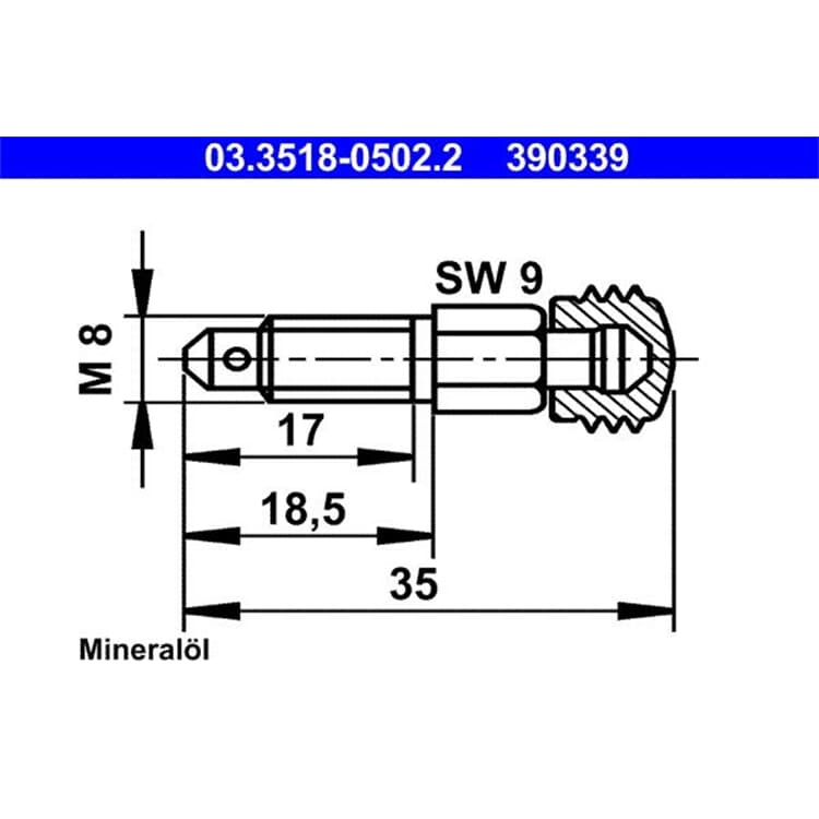 ATE Entl?fterschraube/-ventil ATE Entl?fterschraube/-ventil 03.3518-0502.2 von ATE