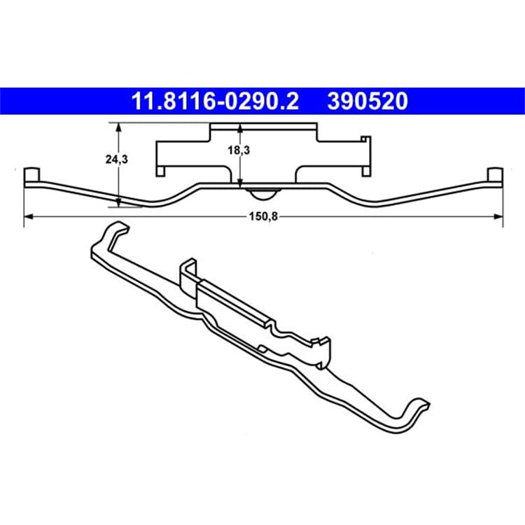 ATE Feder Bremssattel vorne f?r BMW 5er + Touring 7er X5 E39 E38 E83 E53 von ATE