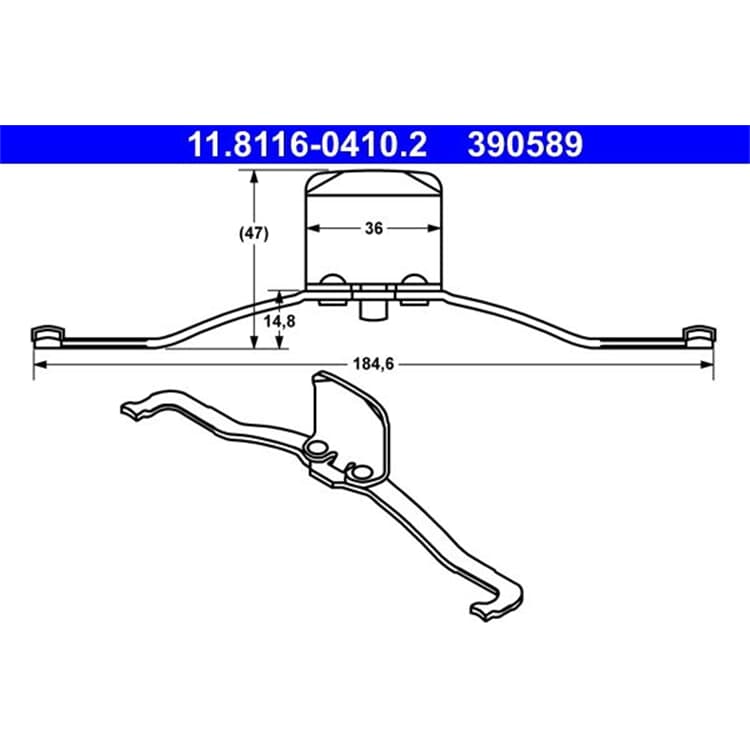 ATE Feder f?r Bremssattel vorne Audi Skoda Opel Saab 9-3 Seat VW von ATE