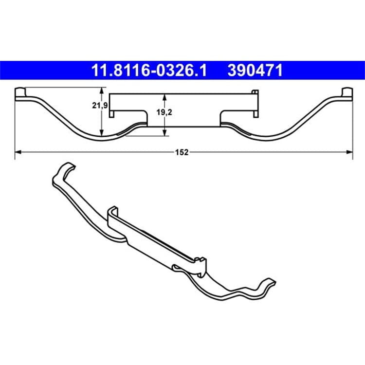 ATE Feder f?r Bremssattel vorne Citroen Ford Peugeot Seat VW von ATE