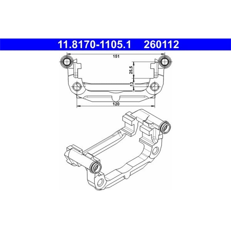 ATE Halter f?r Bremssattel hinten Chevrolet Aveo Cruze Opel Astra Mokka von ATE