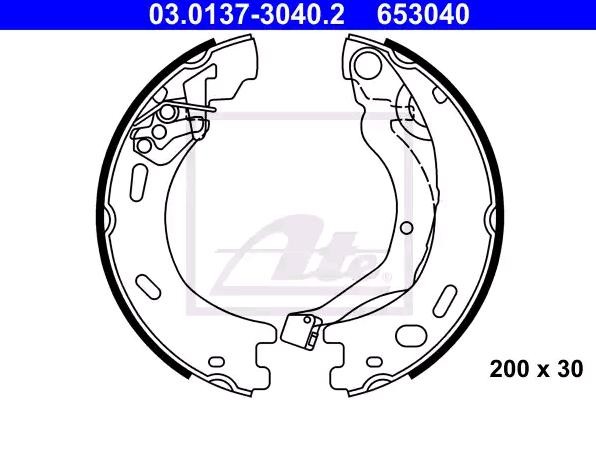 ATE Handbremsbeläge LAND ROVER 03.0137-3040.2 SFS500011,SFS500012,LR021877 Handbremsbacken,Bremsbackensatz, Feststellbremse LR025151,LR031947 von ATE