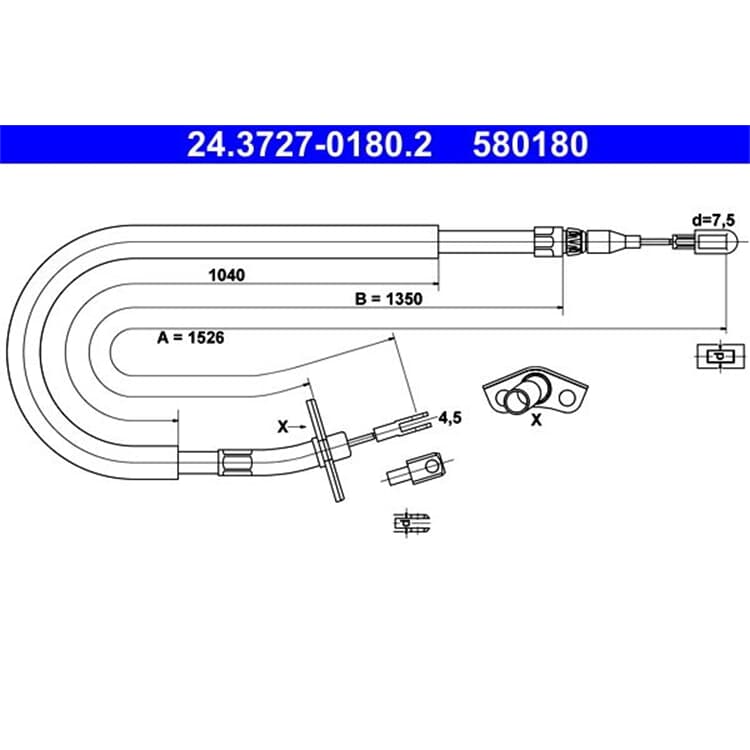 ATE Handbremsseil hinten rechts Mercedes Sprinter VW Lt von ATE