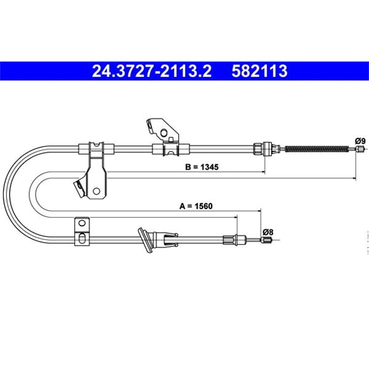 ATE Handbremsseil hinten rechts Mitsubishi Colt von ATE