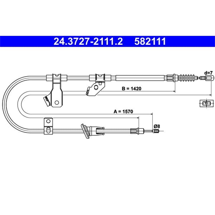 ATE Handbremsseil hinten rechts Mitsubishi Colt von ATE