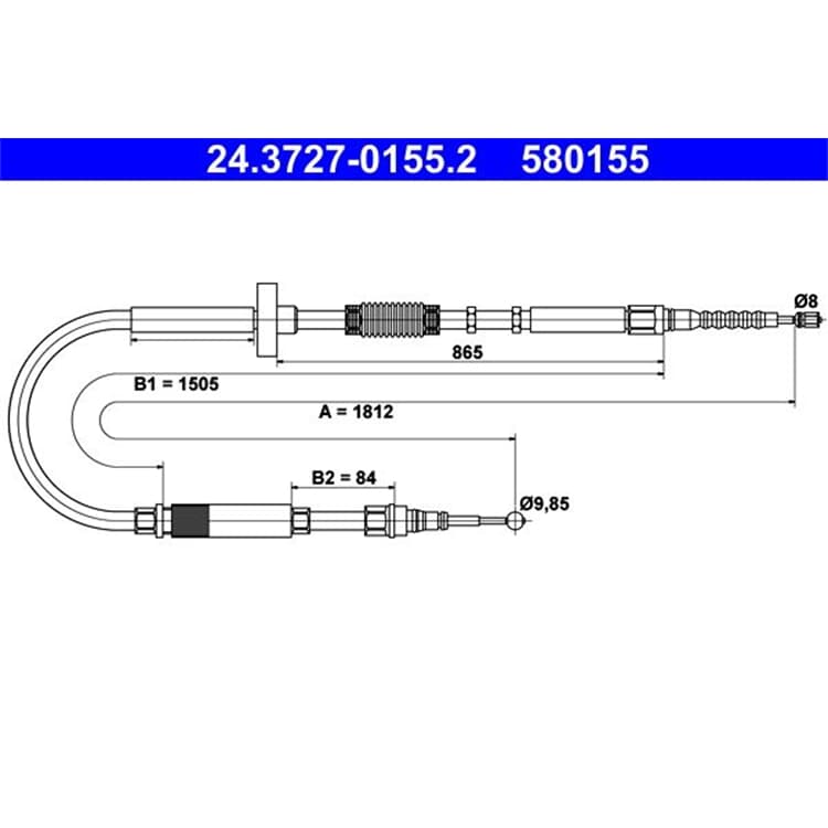 ATE Handbremsseil hinten Audi A4 von ATE