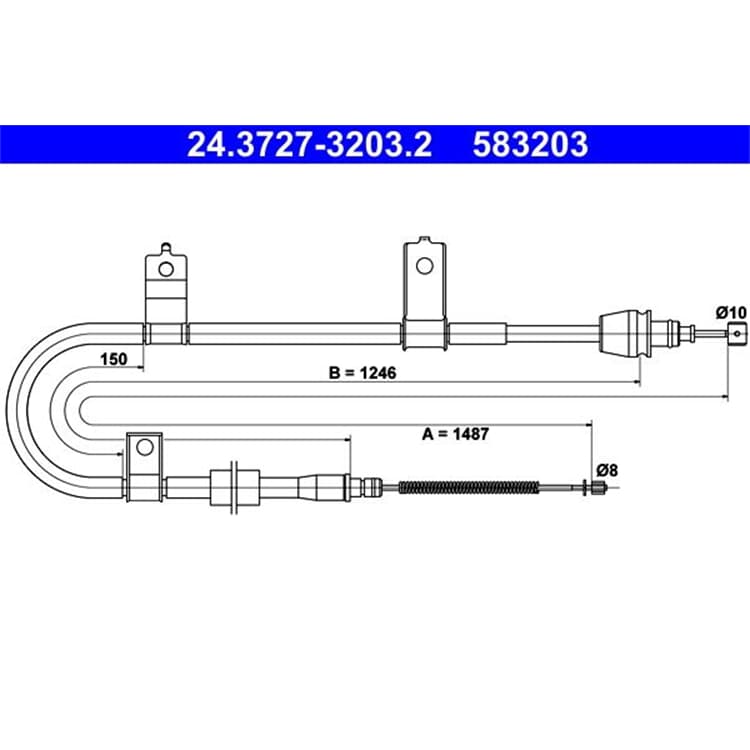 ATE Handbremsseil hinten Kia Picanto von ATE