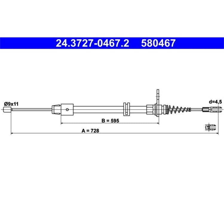 ATE Handbremsseil hinten Mercedes C-Klasse E-Klasse von ATE