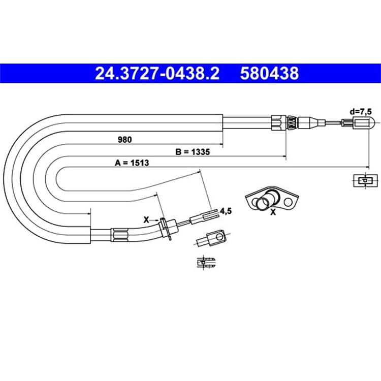 ATE Handbremsseil hinten Mercedes Sprinter VW LT von ATE