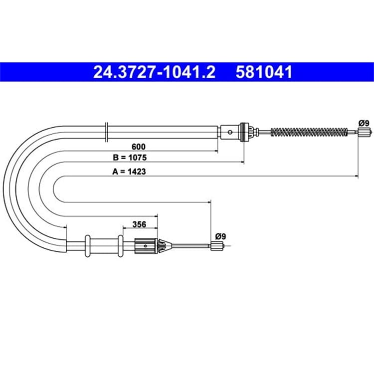 ATE Handbremsseil hinten Nissan Kubistar Renault Kangoo von ATE