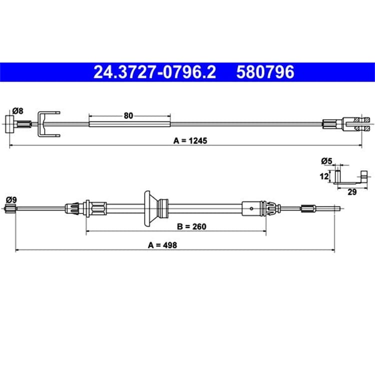 ATE Handbremsseil hinten Nissan Primastar Opel Vivaro Renault Trafic von ATE