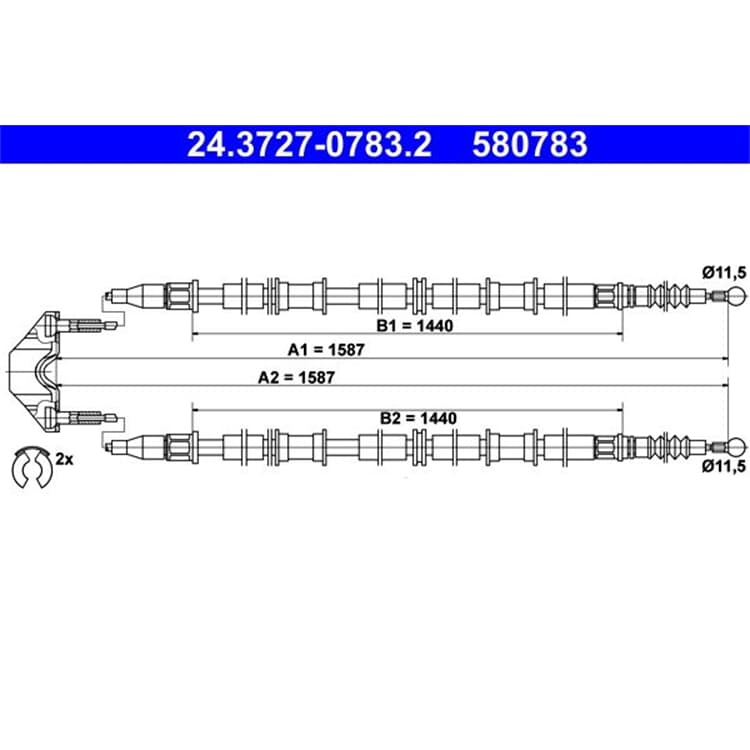 ATE Handbremsseil hinten Opel Astra G von ATE