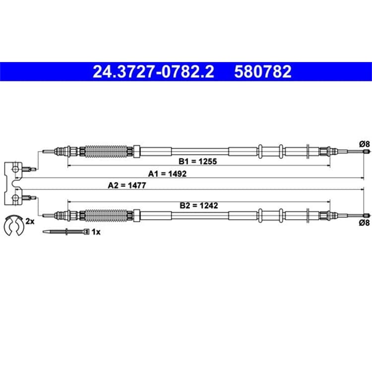 ATE Handbremsseil hinten Opel Corsa D von ATE