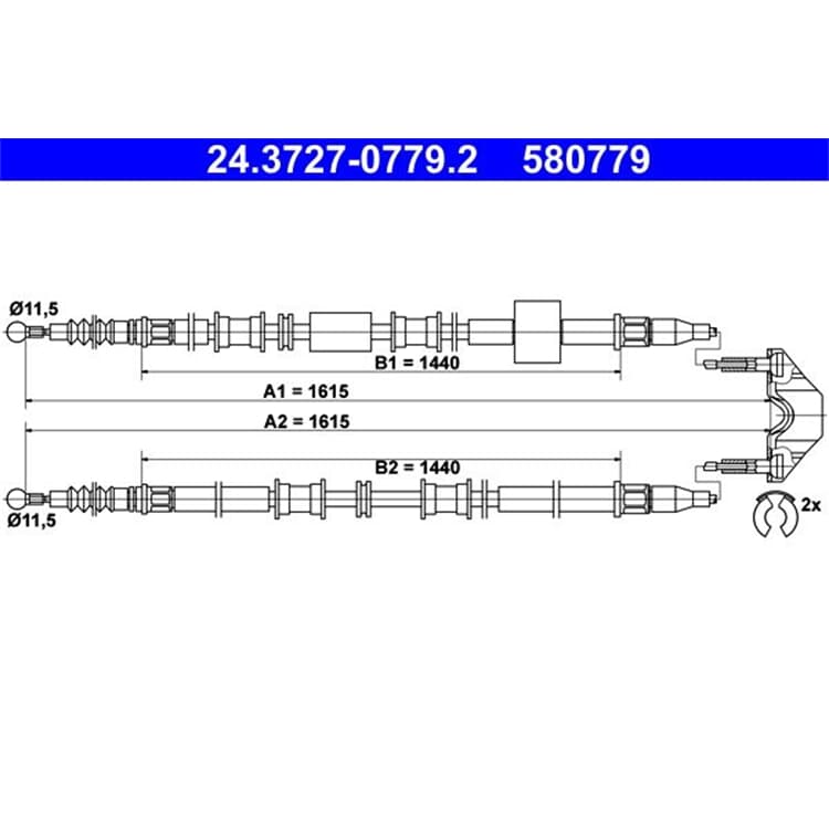 ATE Handbremsseil hinten Opel Meriva von ATE